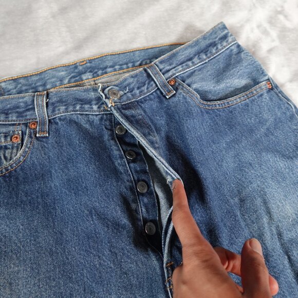 Vintage Levis 501 Straight Fit Jeans Mens 36x30 (Fits 34x30) Faded Made In USA - Picture 8 of 16